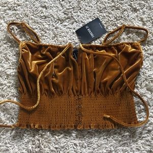 Gold Velvet Crop Top💛
